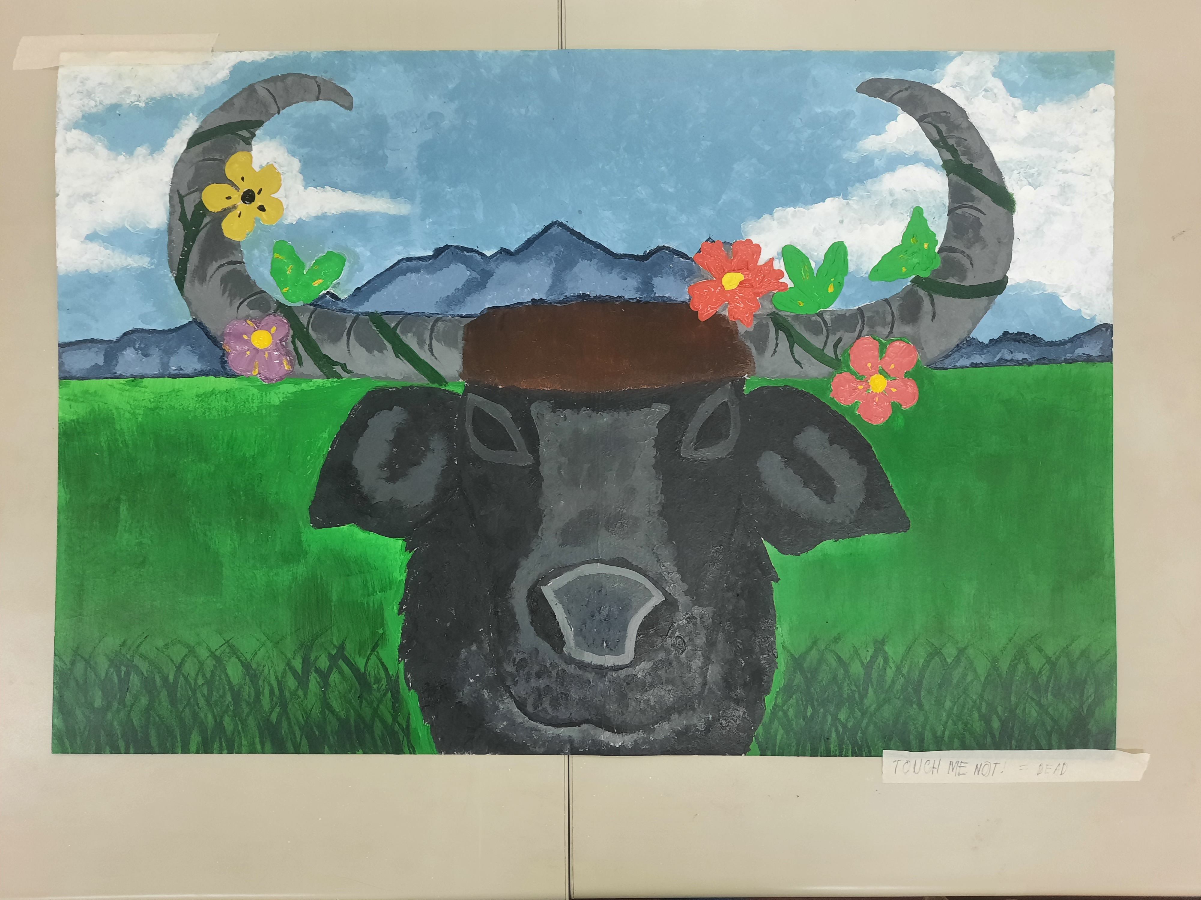 Carabao with Flowers